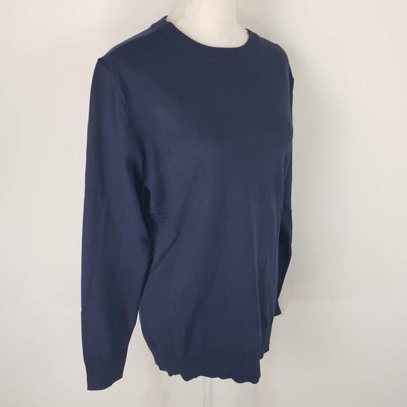 Coofandy Dark Blue Ribbed Knit Lightweight Long Sleeve Men's Sweater M - Picture 2 of 11